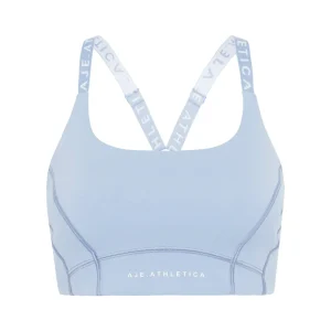 New Aje ATHLETICA Adjustable Logotape High Impact Sports Bra 318 Steel Blue