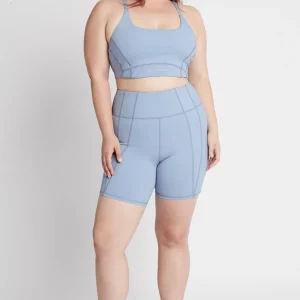 New Aje ATHLETICA Adjustable Logotape High Impact Sports Bra 318 Steel Blue
