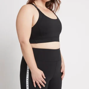 Best Sale Aje ATHLETICA Adjustable Strap Logo Tape Sports Bra 321 Black/White