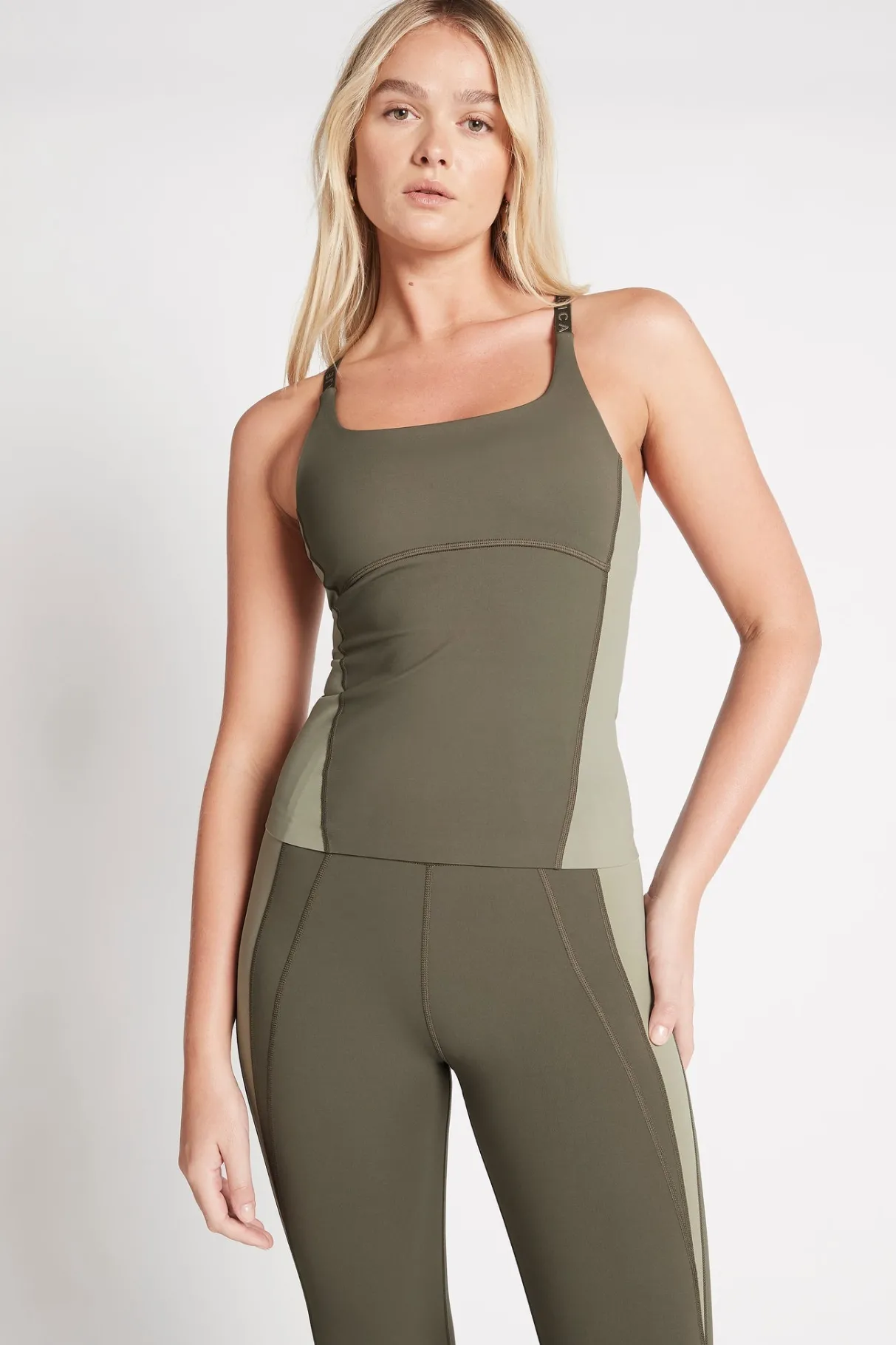 adjustable_strap_longline_racerback_tank__0.webp Best Sale Aje ATHLETICA Adjustable Strap Longline Racerback Tank 117 Forest Green/Sage