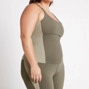 Best Sale Aje ATHLETICA Adjustable Strap Longline Racerback Tank 117 Forest Green/Sage