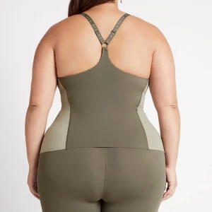 Best Sale Aje ATHLETICA Adjustable Strap Longline Racerback Tank 117 Forest Green/Sage