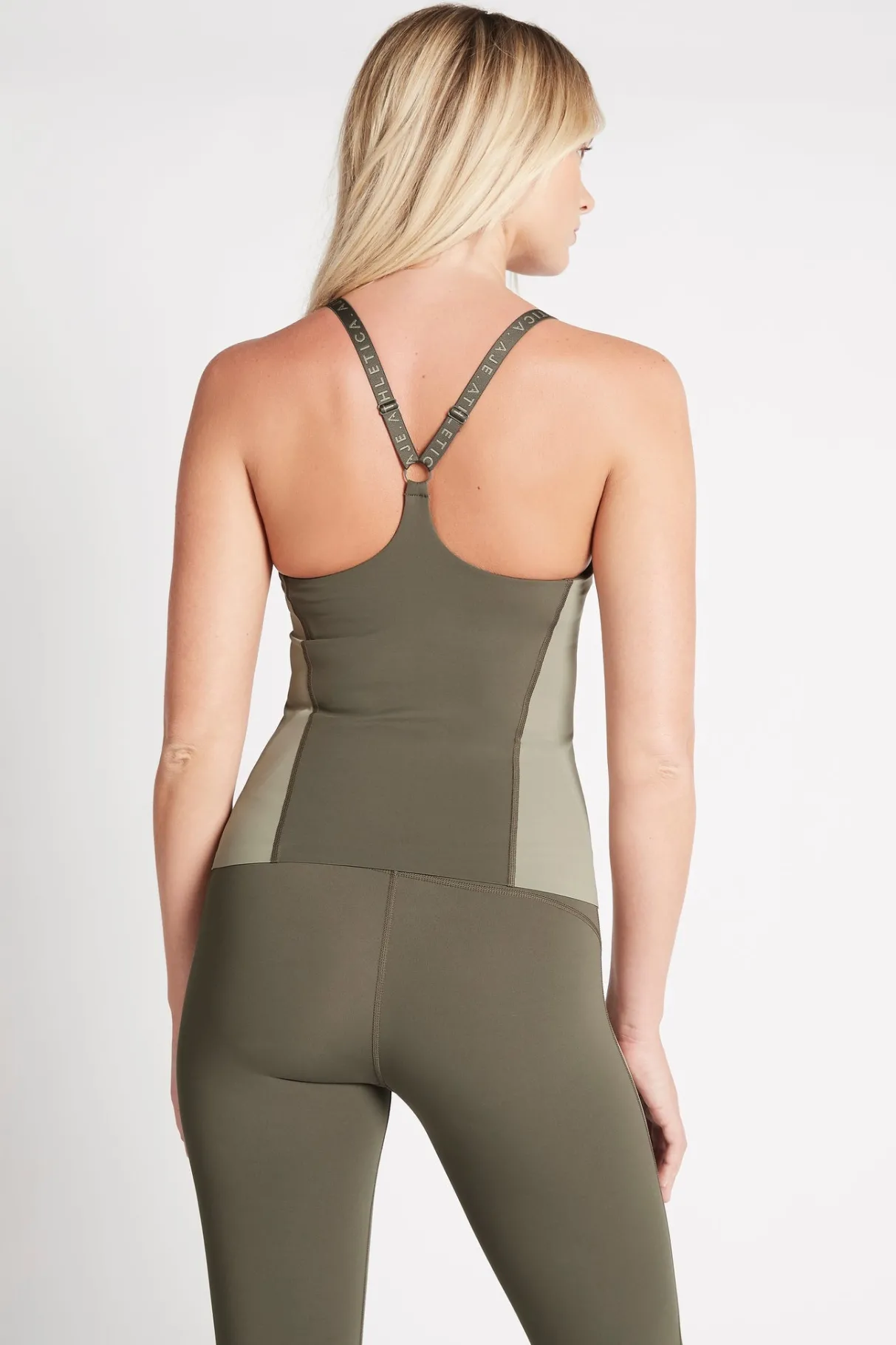 adjustable_strap_longline_racerback_tank__4.webp Best Sale Aje ATHLETICA Adjustable Strap Longline Racerback Tank 117 Forest Green/Sage