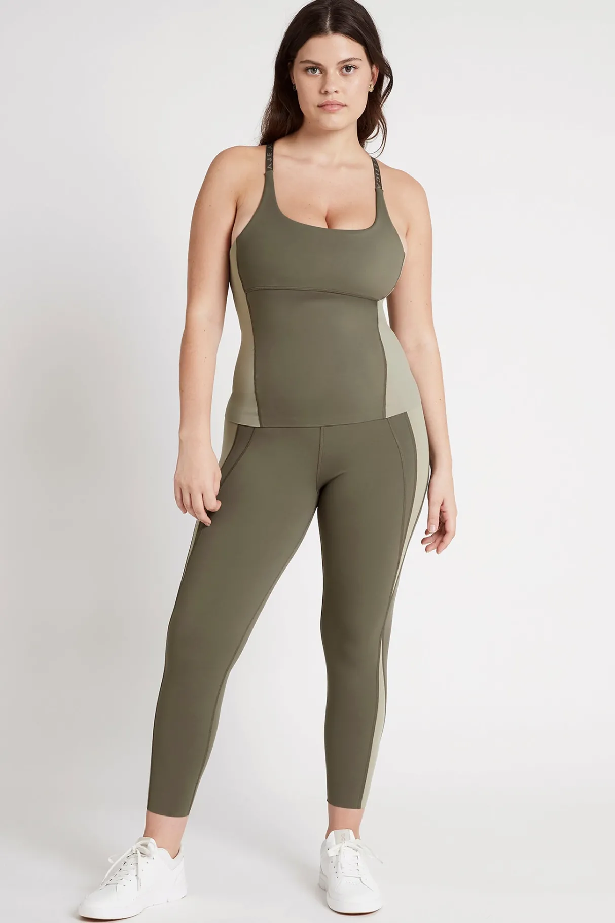 adjustable_strap_longline_racerback_tank__6.webp Best Sale Aje ATHLETICA Adjustable Strap Longline Racerback Tank 117 Forest Green/Sage