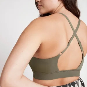 Hot Aje ATHLETICA Adjustable Strap Ribbed Cross Back Sports Bra 322 Forest Green