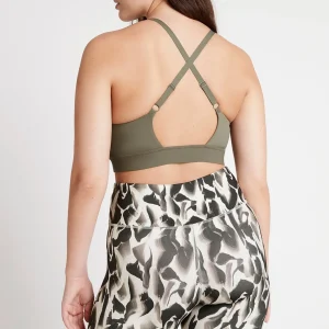 Hot Aje ATHLETICA Adjustable Strap Ribbed Cross Back Sports Bra 322 Forest Green
