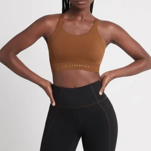 Cheap Aje ATHLETICA Adjustable Strap Sports Bra 321 Coffee/Gold