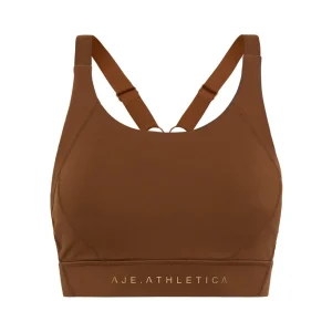 Cheap Aje ATHLETICA Adjustable Strap Sports Bra 321 Coffee/Gold