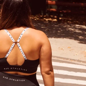 Fashion Aje ATHLETICA Adjustable Strap Sports Bra 308 Black/White