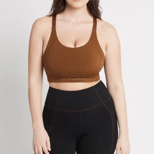 Cheap Aje ATHLETICA Adjustable Strap Sports Bra 321 Coffee/Gold