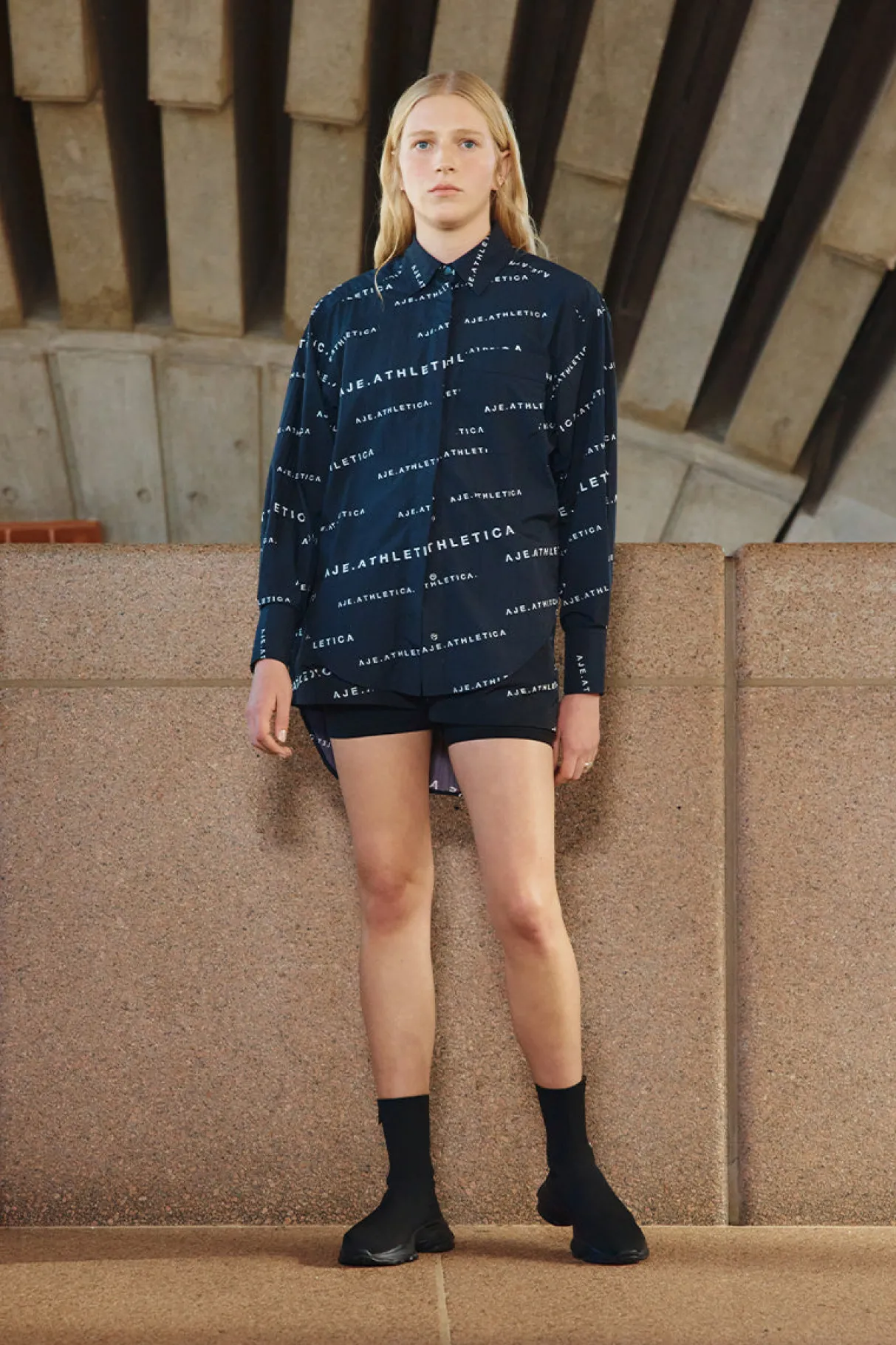 all_over_logo_spray_shirt__15.webp Discount Aje ATHLETICA All Over Logo Spray Shirt 406 Black/White
