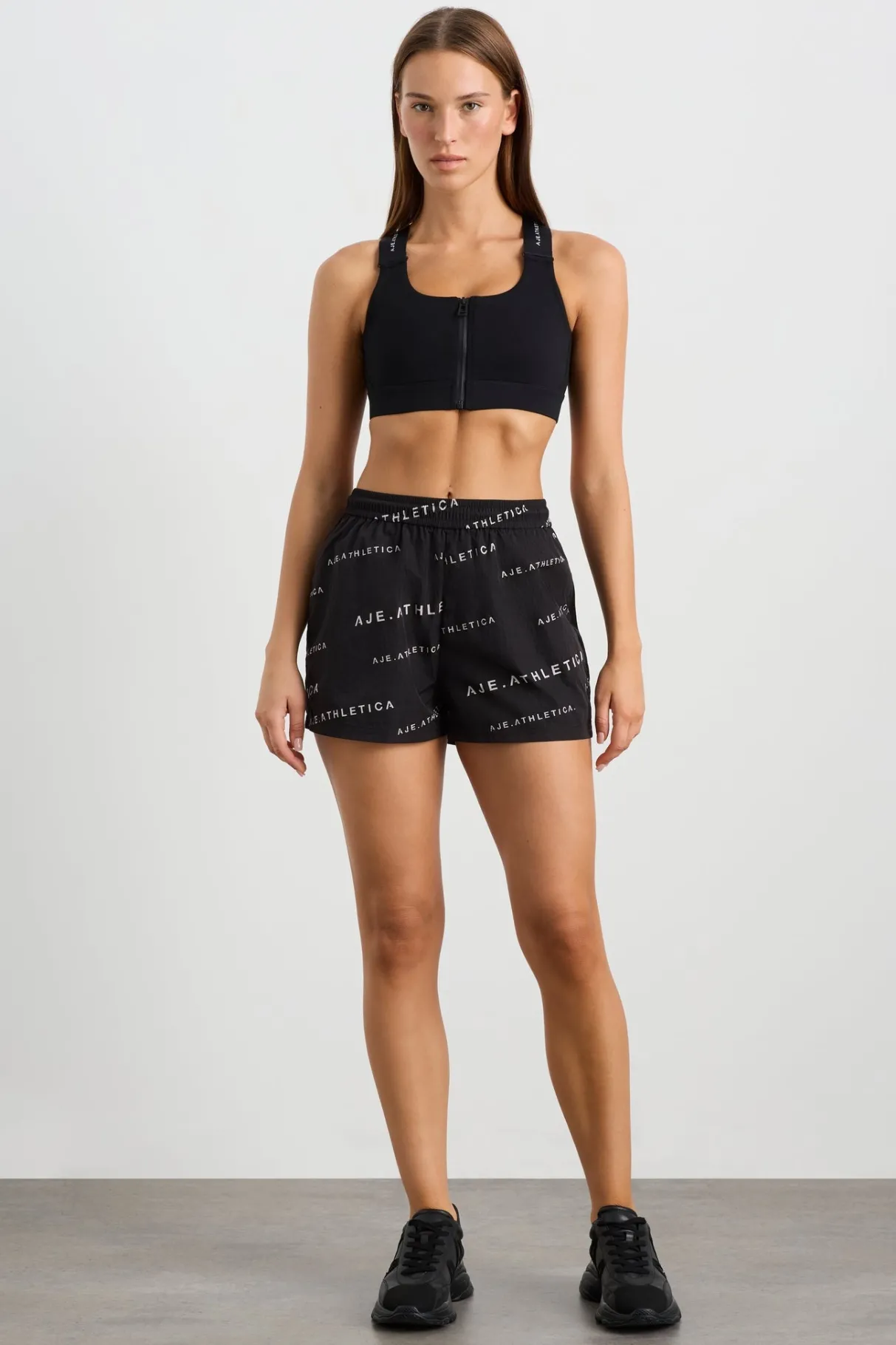 all_over_logo_spray_short__0-1.webp Clearance Aje ATHLETICA All Over Logo Spray Short 616 Black/White
