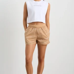 Cheap Aje ATHLETICA All Over Logo Spray Short 616 Natural Tan / White