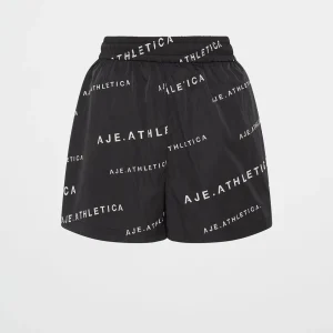 Clearance Aje ATHLETICA All Over Logo Spray Short 616 Black/White