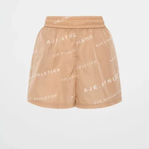 Cheap Aje ATHLETICA All Over Logo Spray Short 616 Natural Tan / White