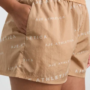 Cheap Aje ATHLETICA All Over Logo Spray Short 616 Natural Tan / White