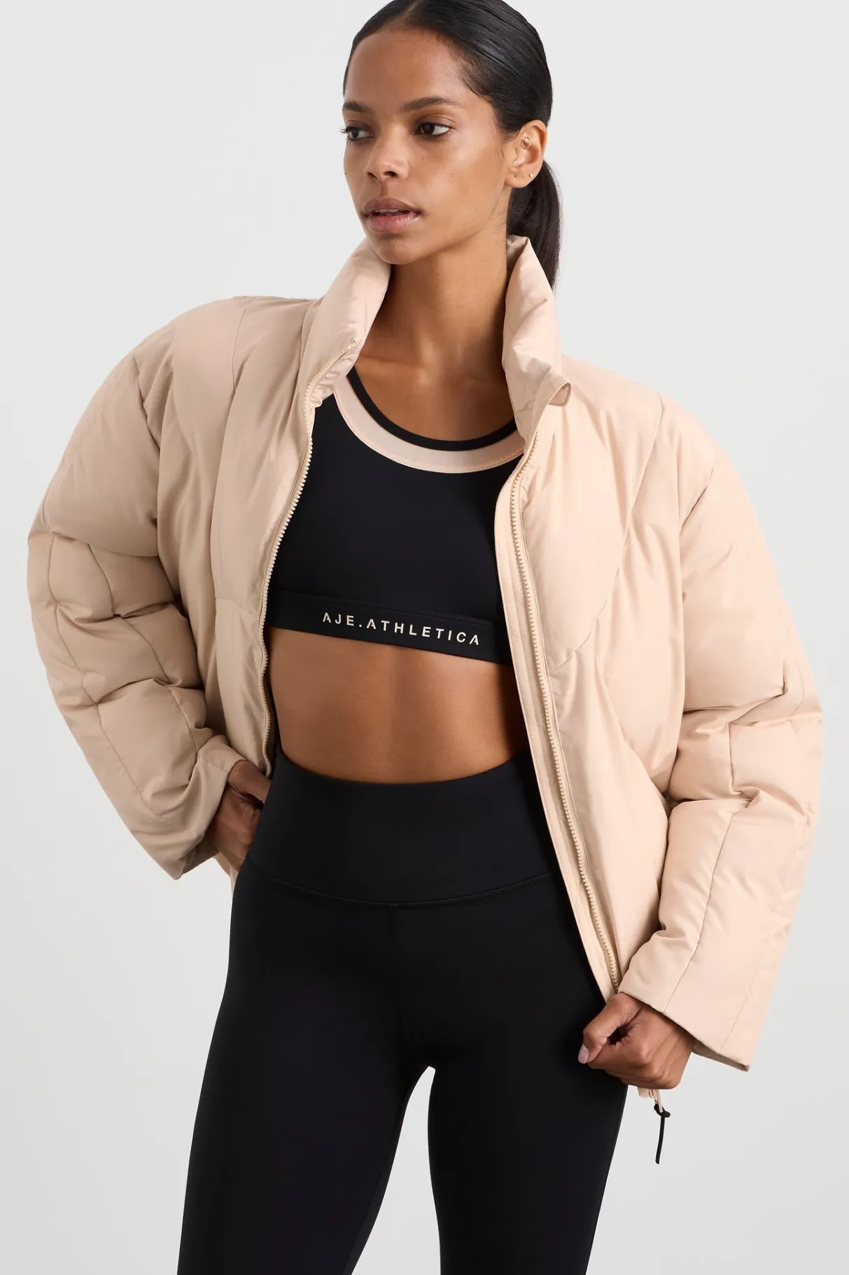 asymmetric_panel_puffer__0.webp Cheap Aje ATHLETICA Asymmetric Panel Puffer 756 Light Blush
