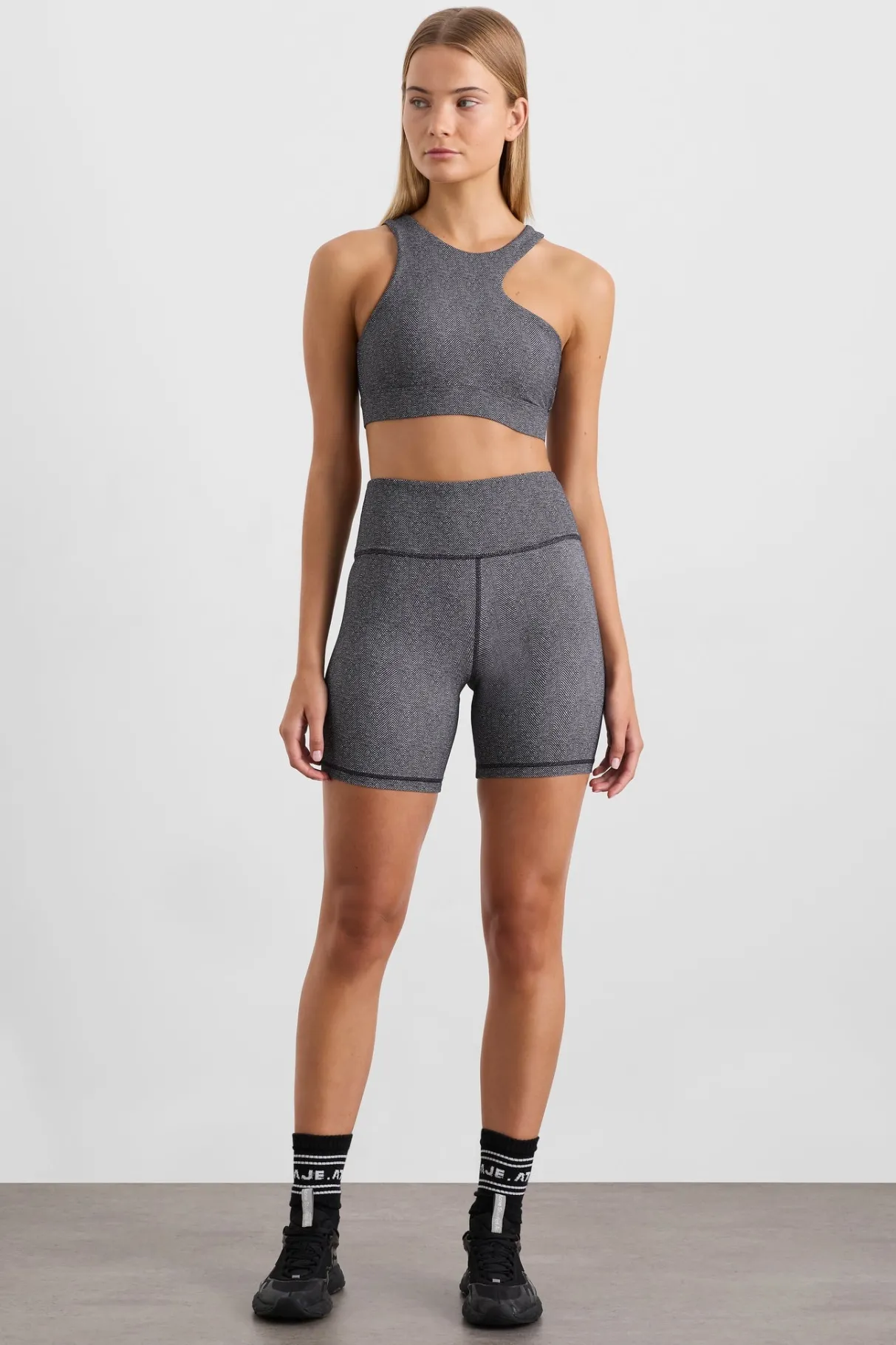 asymmetric_racer_sports_bra__2.webp Store Aje ATHLETICA Asymmetric Racer Sports Bra 382 Herringbone Print