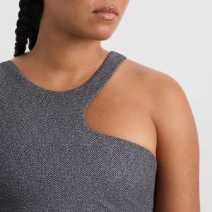 Store Aje ATHLETICA Asymmetric Racer Sports Bra 382 Herringbone Print