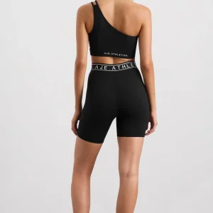Sale Aje ATHLETICA Asymmetric Ribbed Crop Top 386 Black