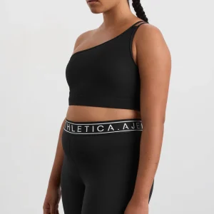 Sale Aje ATHLETICA Asymmetric Ribbed Crop Top 386 Black