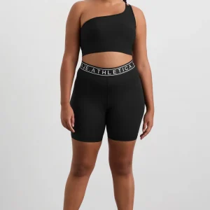 Sale Aje ATHLETICA Asymmetric Ribbed Crop Top 386 Black
