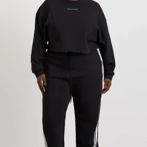 Outlet Aje ATHLETICA Batwing Crop Crew Jumper 413 Black