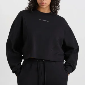 Outlet Aje ATHLETICA Batwing Crop Crew Jumper 413 Black