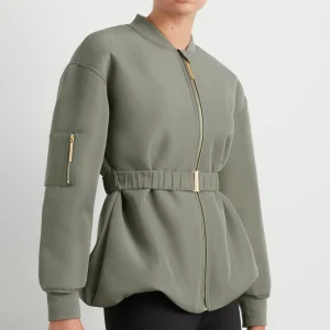 New Aje ATHLETICA Belted Jacket 722 Midnight Grey/Gold