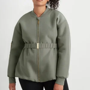 New Aje ATHLETICA Belted Jacket 722 Midnight Grey/Gold