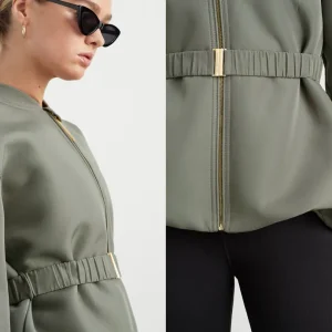 New Aje ATHLETICA Belted Jacket 722 Midnight Grey/Gold