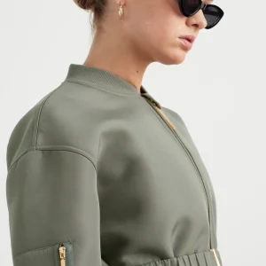 New Aje ATHLETICA Belted Jacket 722 Midnight Grey/Gold