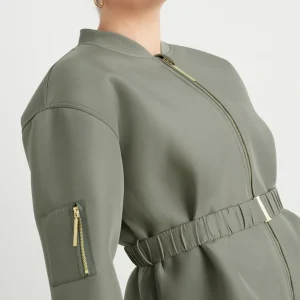 New Aje ATHLETICA Belted Jacket 722 Midnight Grey/Gold
