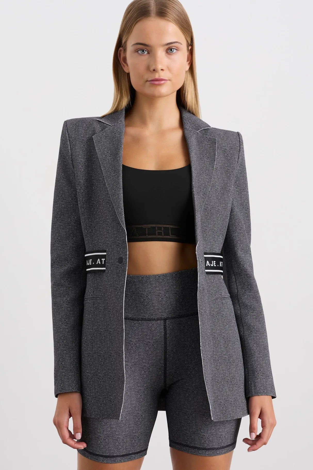 belted_logotape_blazer__4.webp Flash Sale Aje ATHLETICA Belted Logotape Blazer 713 Herringbone Print