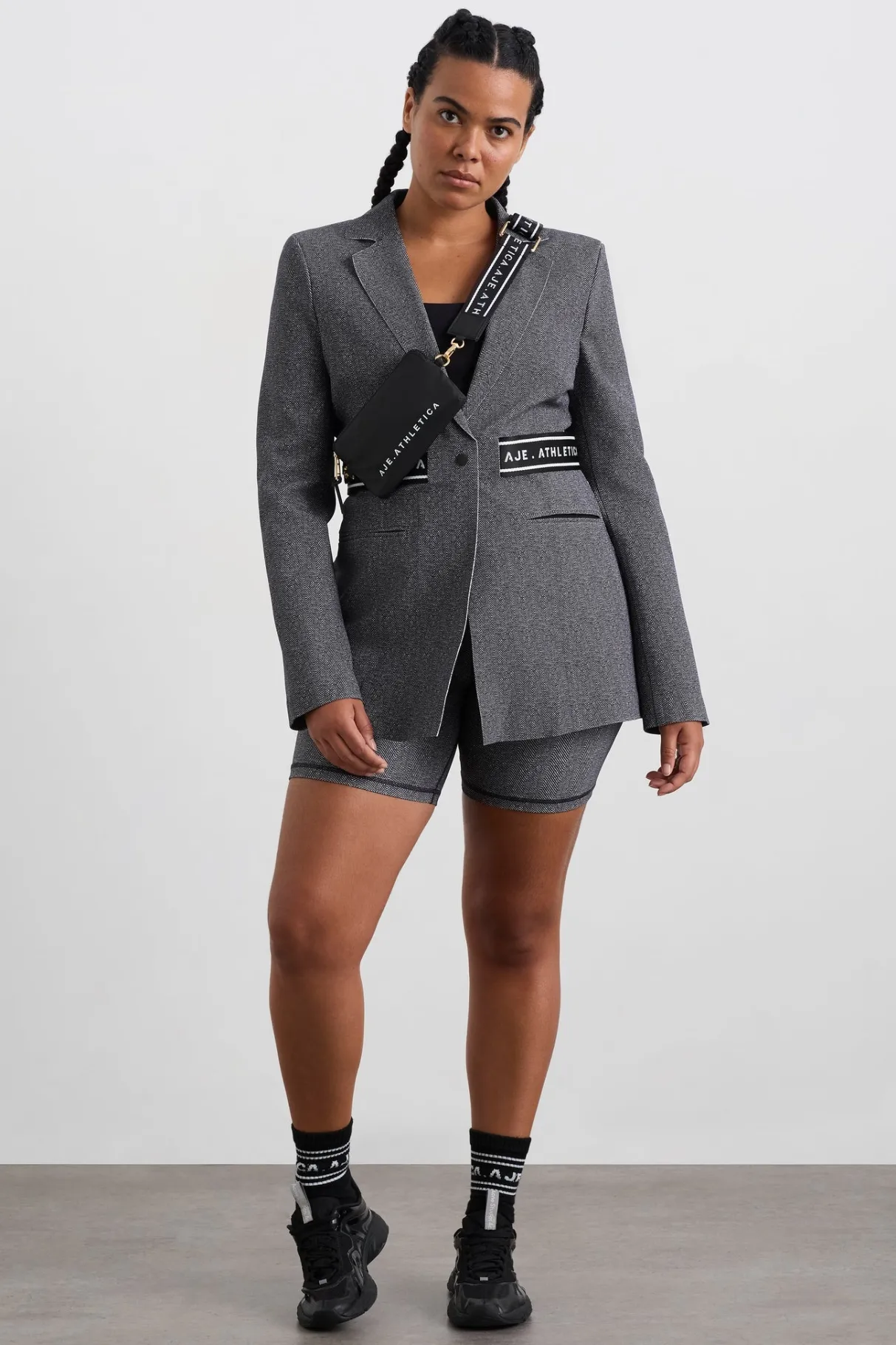 belted_logotape_blazer__7.webp Flash Sale Aje ATHLETICA Belted Logotape Blazer 713 Herringbone Print