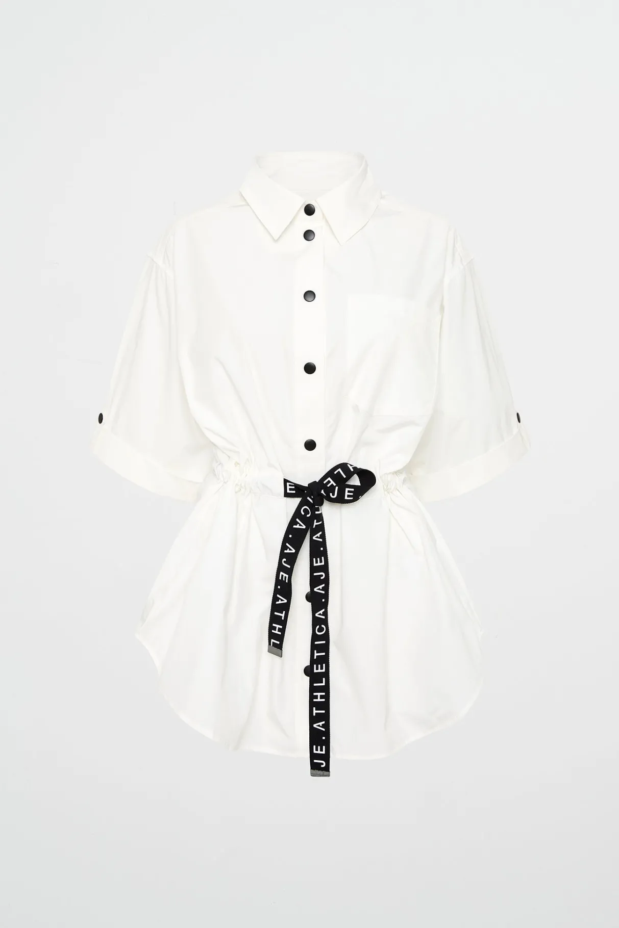 belted_short_sleeve_shirt__1.webp Sale Aje ATHLETICA Belted Short Sleeve Shirt 433 White