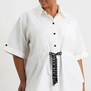 Sale Aje ATHLETICA Belted Short Sleeve Shirt 433 White