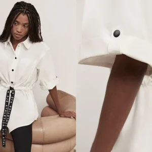 Sale Aje ATHLETICA Belted Short Sleeve Shirt 433 White