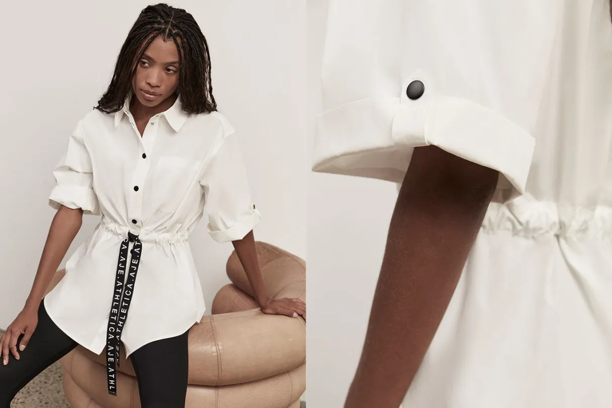 belted_short_sleeve_shirt__14.webp Sale Aje ATHLETICA Belted Short Sleeve Shirt 433 White