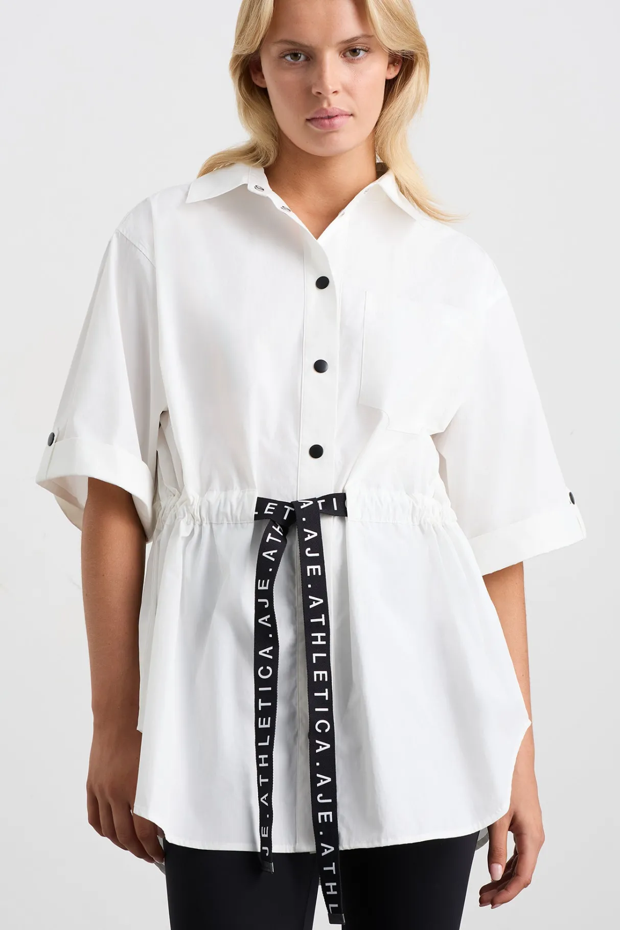 belted_short_sleeve_shirt__4.webp Sale Aje ATHLETICA Belted Short Sleeve Shirt 433 White