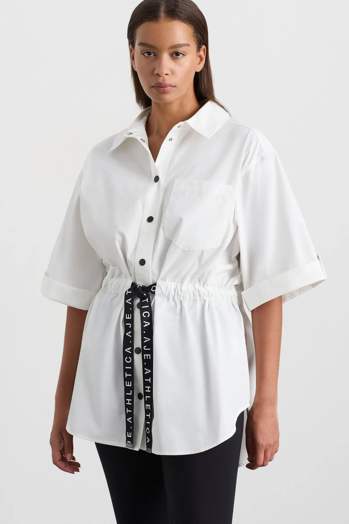 belted_short_sleeve_shirt__6.webp Sale Aje ATHLETICA Belted Short Sleeve Shirt 433 White