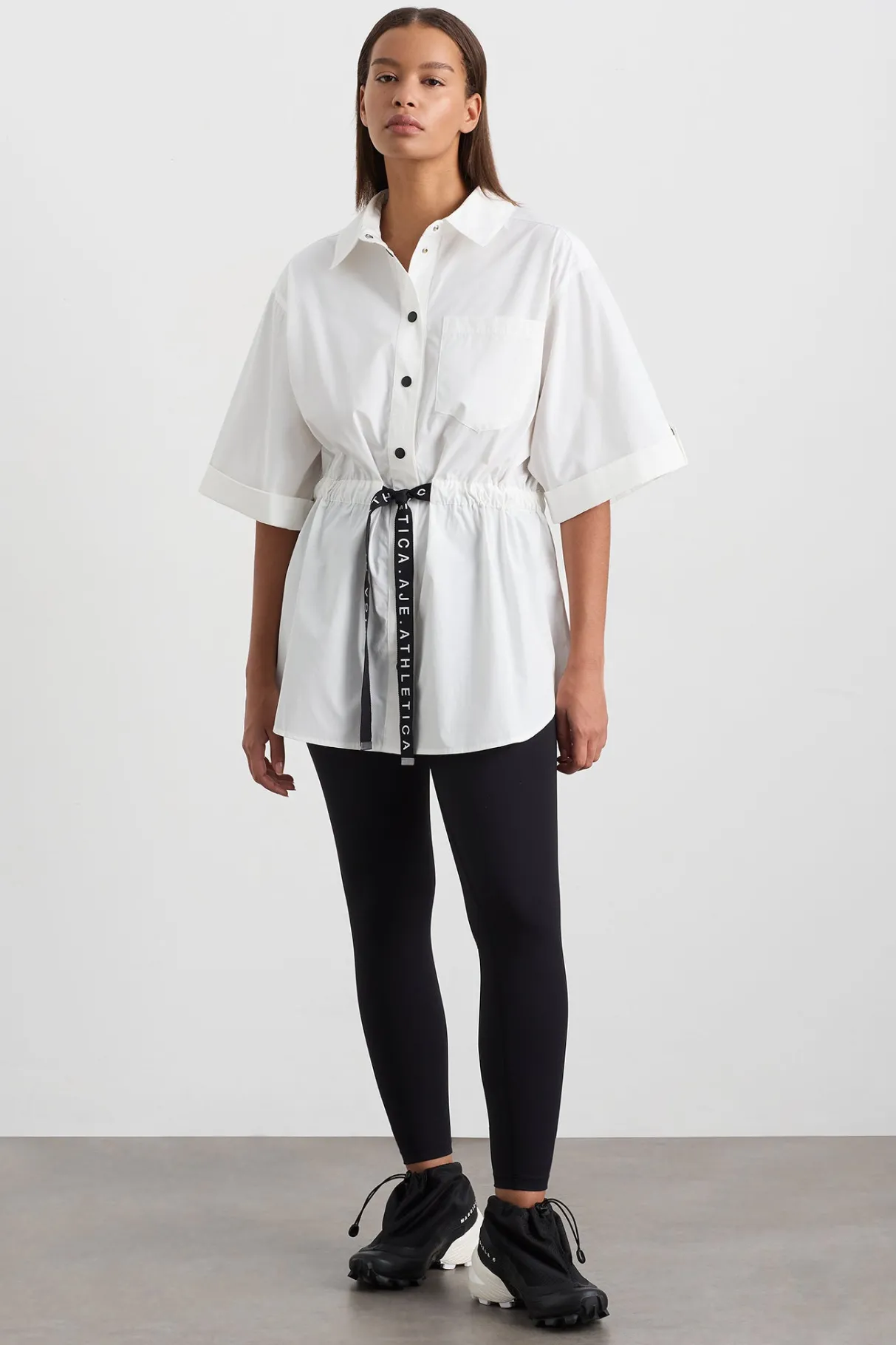 belted_short_sleeve_shirt__7.webp Sale Aje ATHLETICA Belted Short Sleeve Shirt 433 White