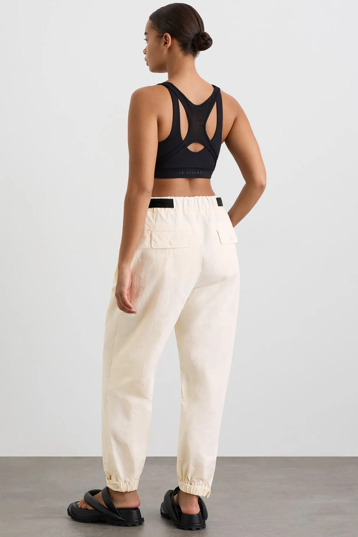 belted_windbreak_pant__10-2.webp Shop Aje ATHLETICA Belted Windbreak Pant 502 Limestone Beige Black