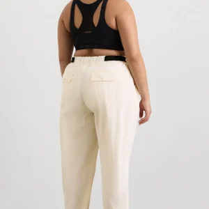 Shop Aje ATHLETICA Belted Windbreak Pant 502 Limestone Beige Black