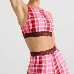 Shop Aje ATHLETICA Bike Short 017 Blurred Pink Check
