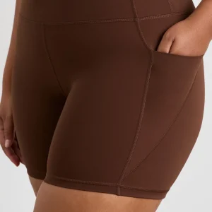 Best Sale Aje ATHLETICA Bike Shorts 626 Dark Chocolate Brown