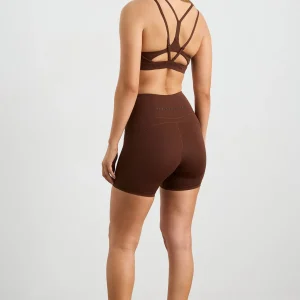 Best Sale Aje ATHLETICA Bike Shorts 626 Dark Chocolate Brown