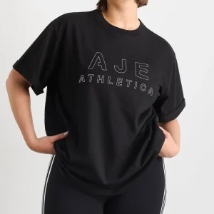 Fashion Aje ATHLETICA Block Logo Boyfriend Tee 102 Black/White