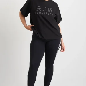 Fashion Aje ATHLETICA Block Logo Boyfriend Tee 102 Black/White