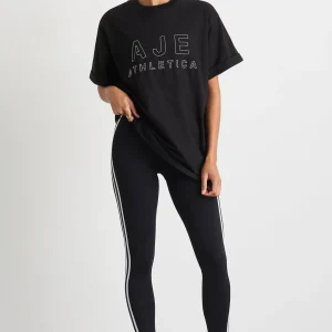 Fashion Aje ATHLETICA Block Logo Boyfriend Tee 102 Black/White